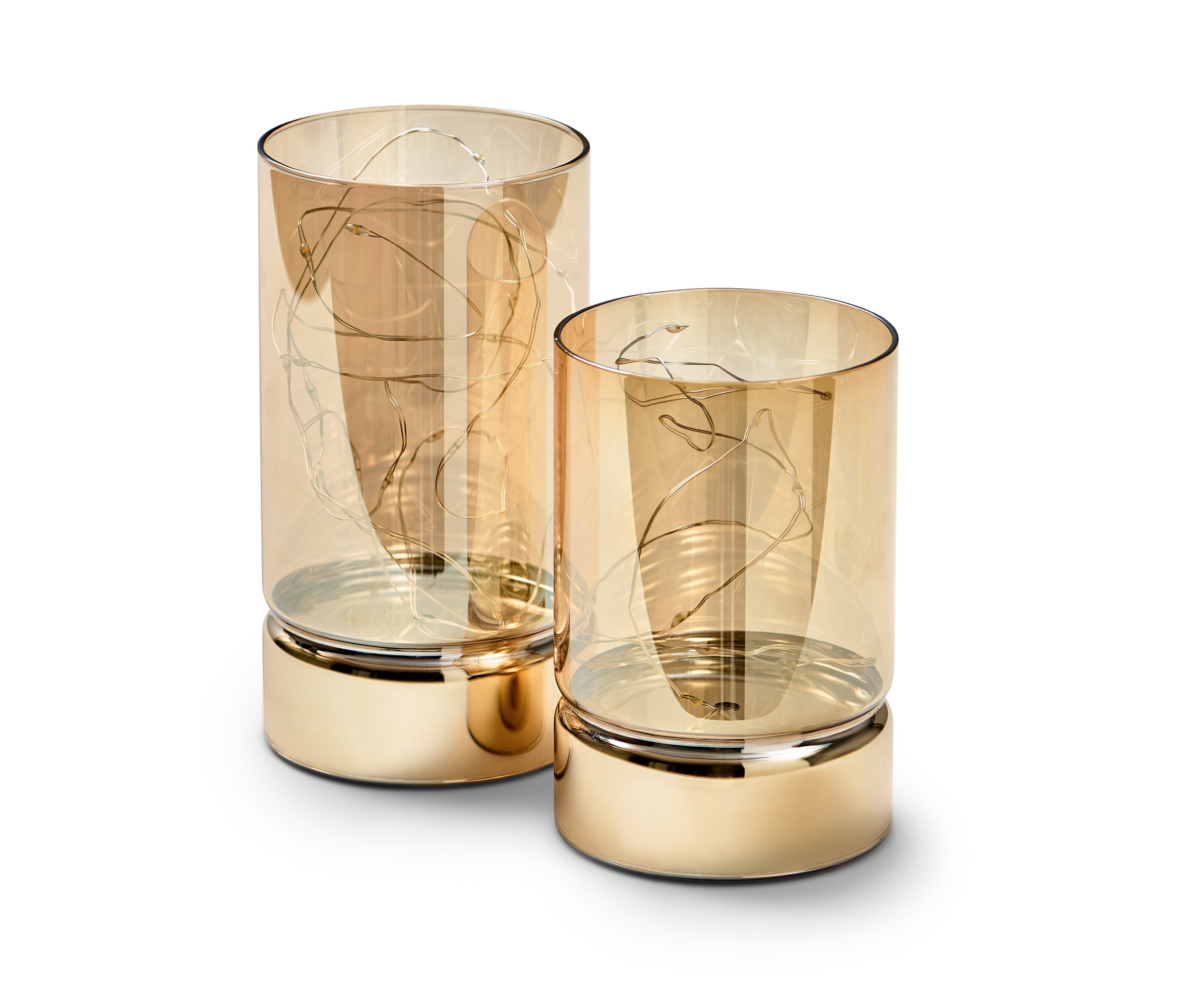 Tchibo - 2 LED-Glas-Windlichter - gold