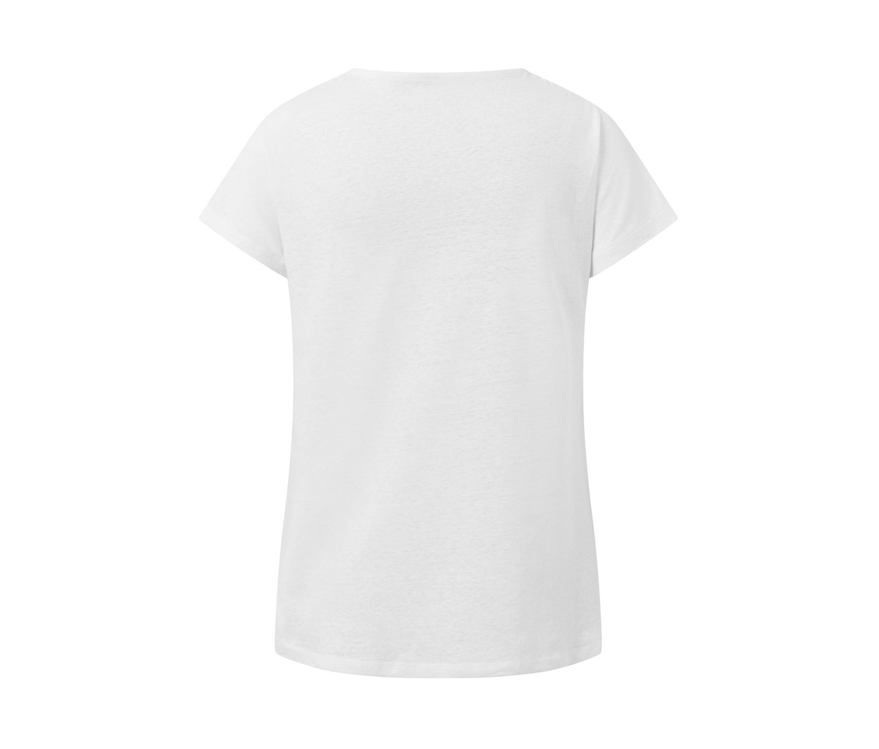 Detailansicht eines cremeweißen Shirts aus Leinenmix.