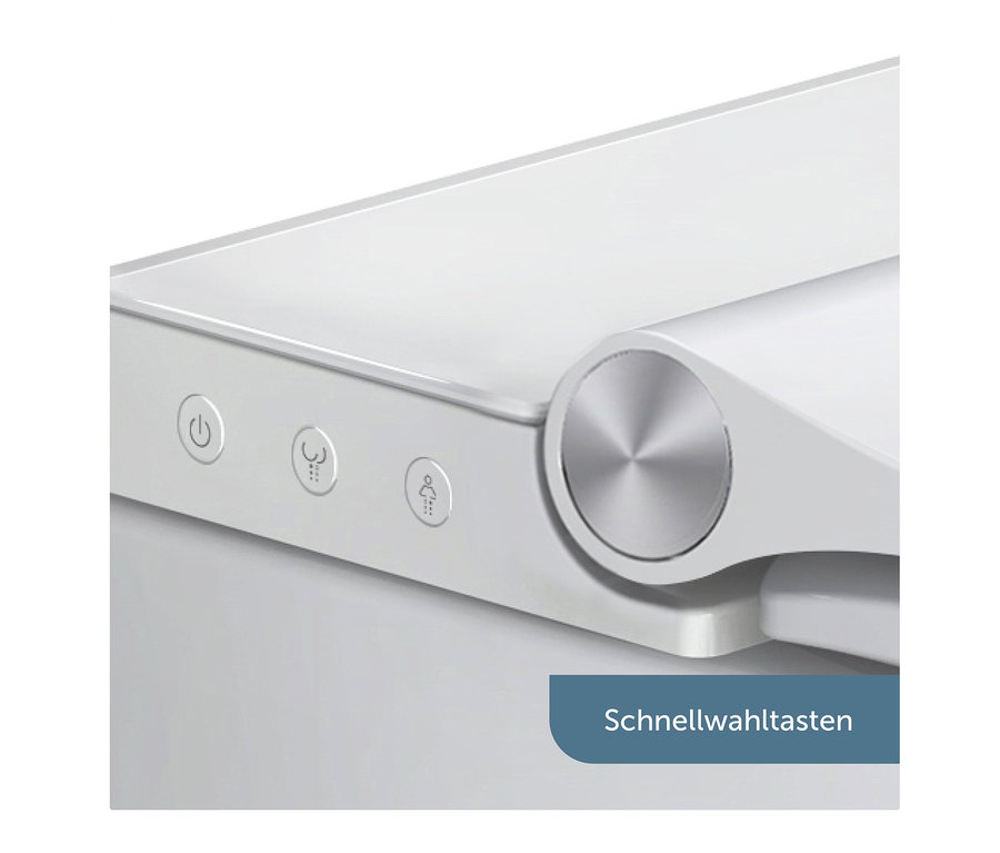 Detailansicht der Bedienelemente des SCHÜTTE Dusch-WC »Cesari«.