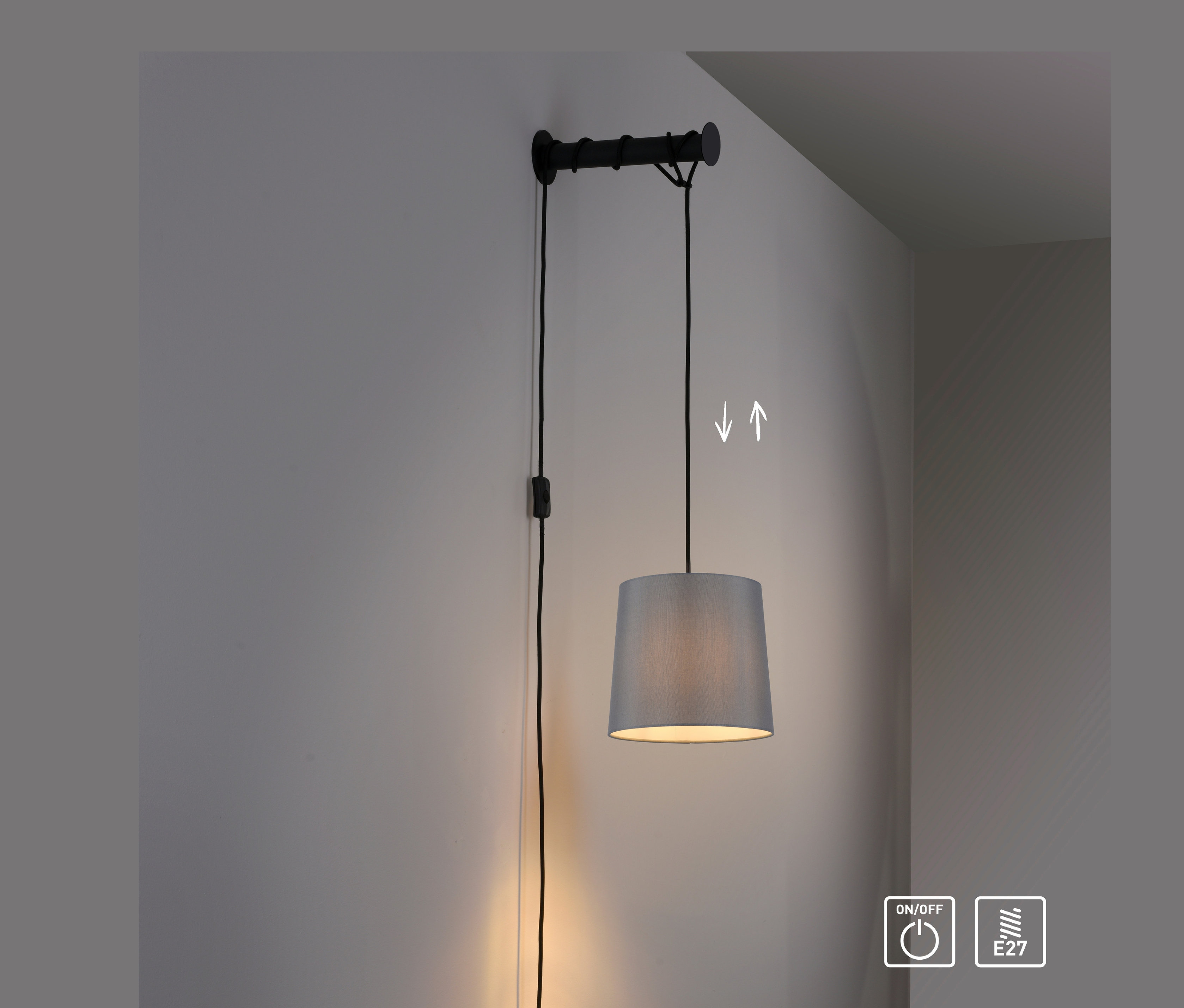 Thumbnail - Paul Neuhaus Wandleuchte »Pilua« - 22x33x50cm - schwarz - Eisen