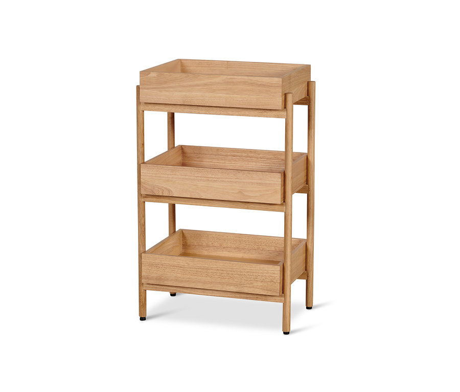 Ein Standregal mit 3 Fächern.