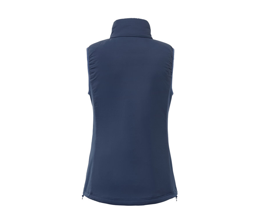 Detailaufnahme einer marineblauen Hybrid-Weste »pack light«.