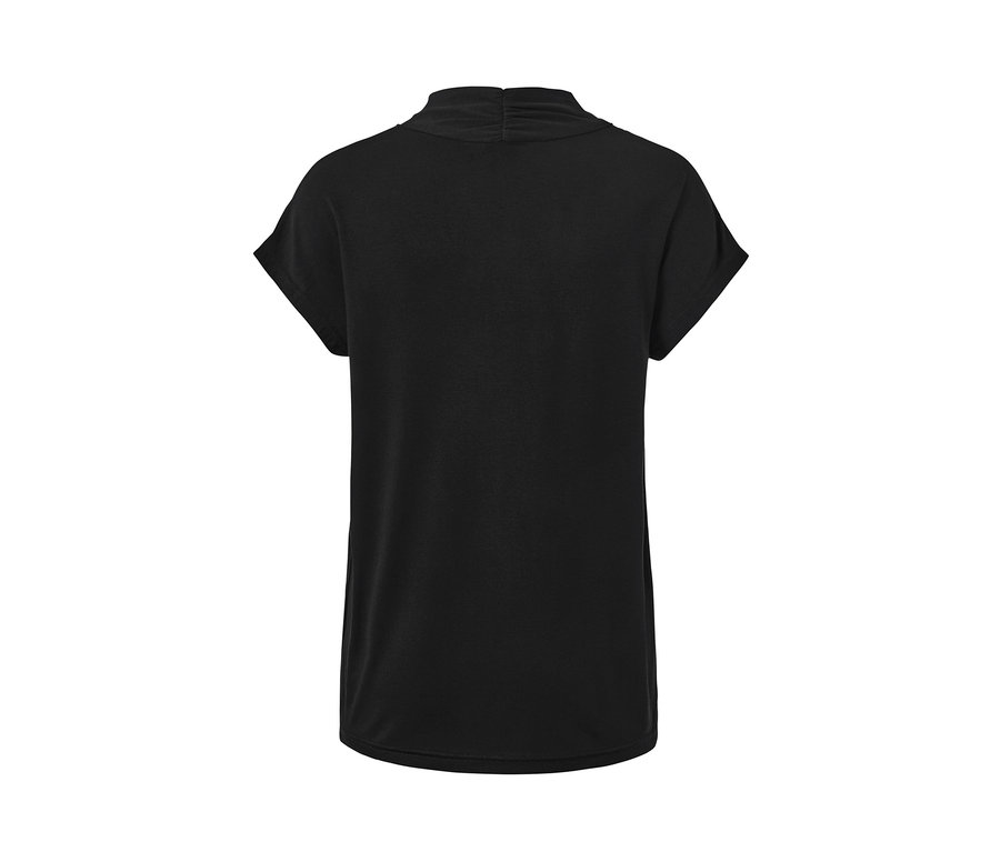 Schwarzes Blusenshirt mit V-Ausschnitt.