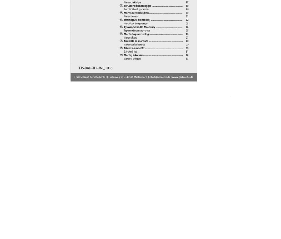 Verchromte Thermostat-Wannenarmatur »LONDON« mit Montageanleitung und Installationsteilen.