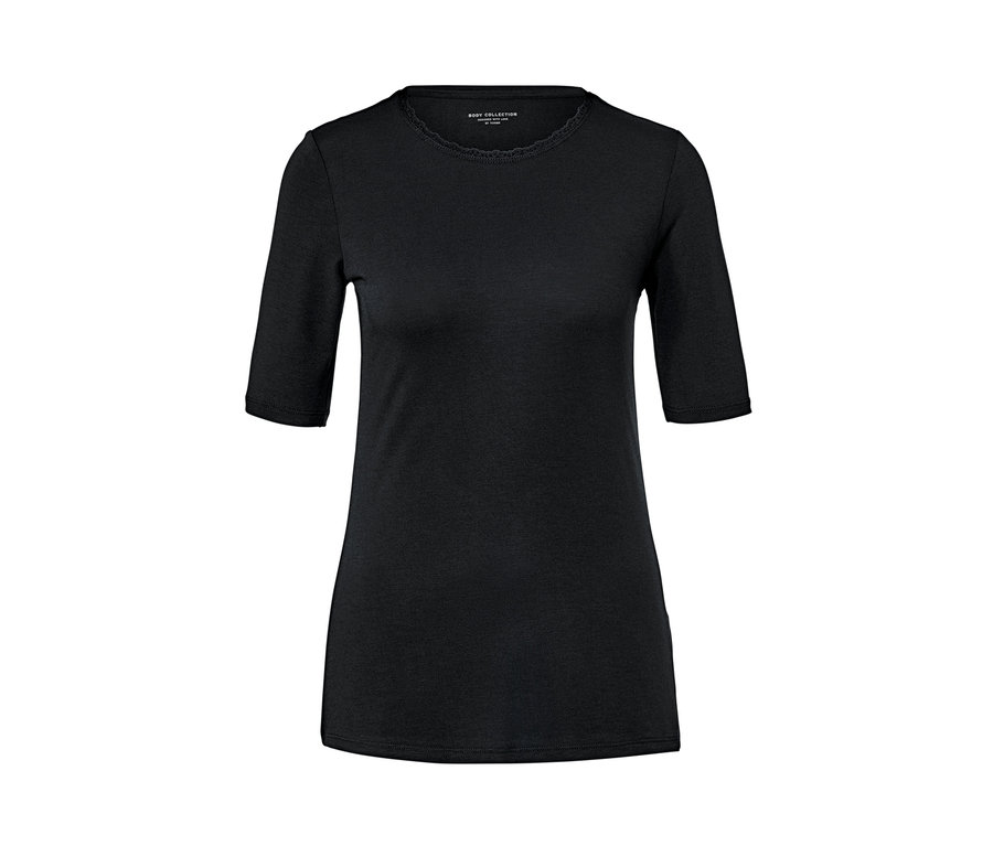 Schwarzes Thermo-Kurzarm-Unterhemd.