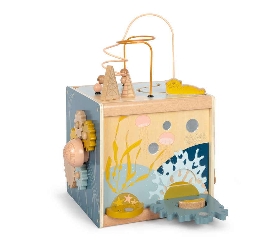 small foot Motorikwürfel "Seaside" mit verschiedenen Spielelementen.