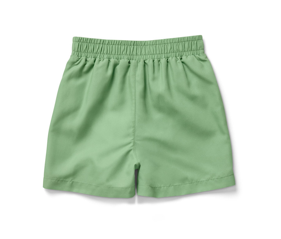Grüne Kinder-Boardshorts mit Gummibund.