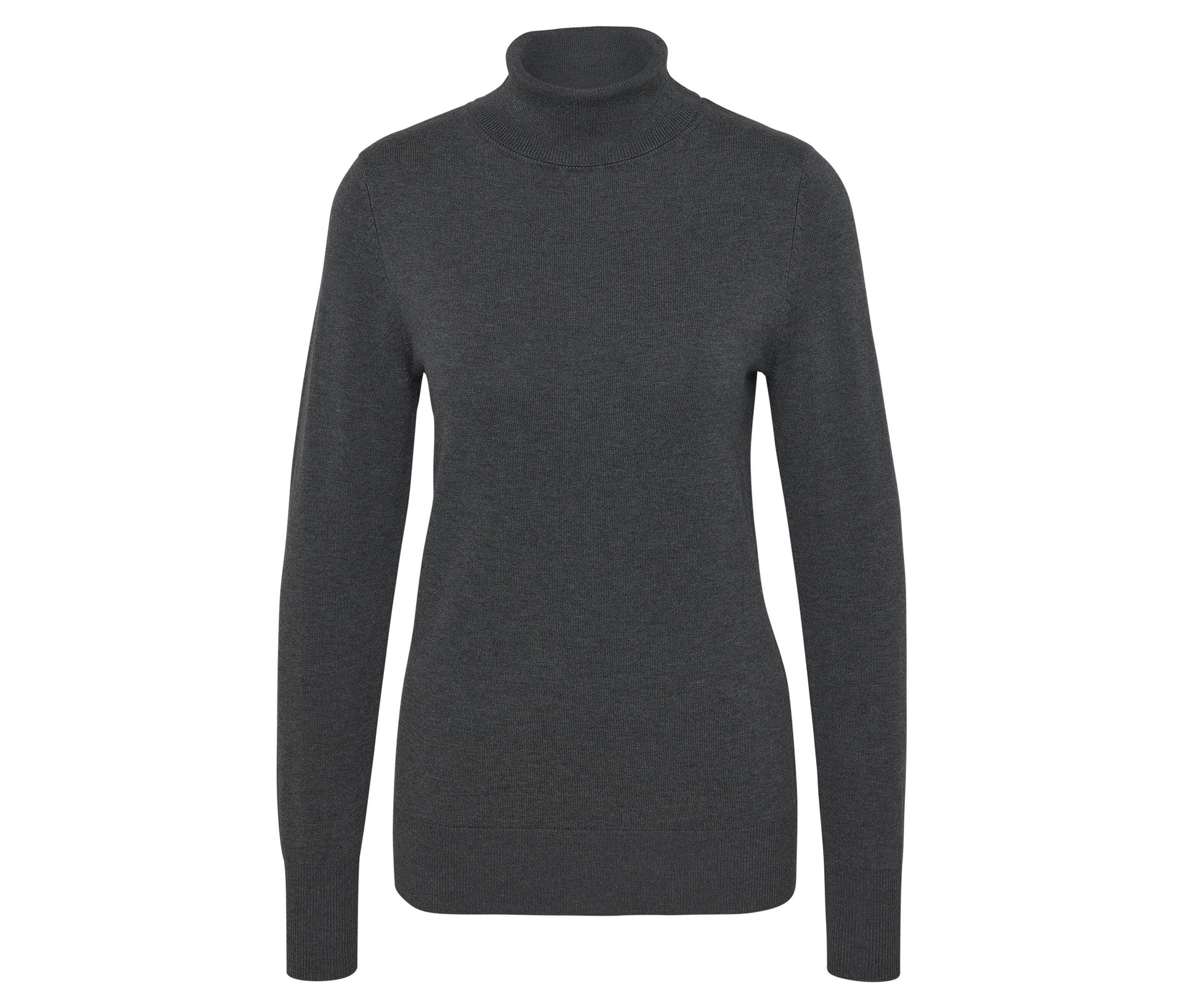 Feinstrick-Rollkragenpullover - Damen - Gr. XXL - grau - grau
