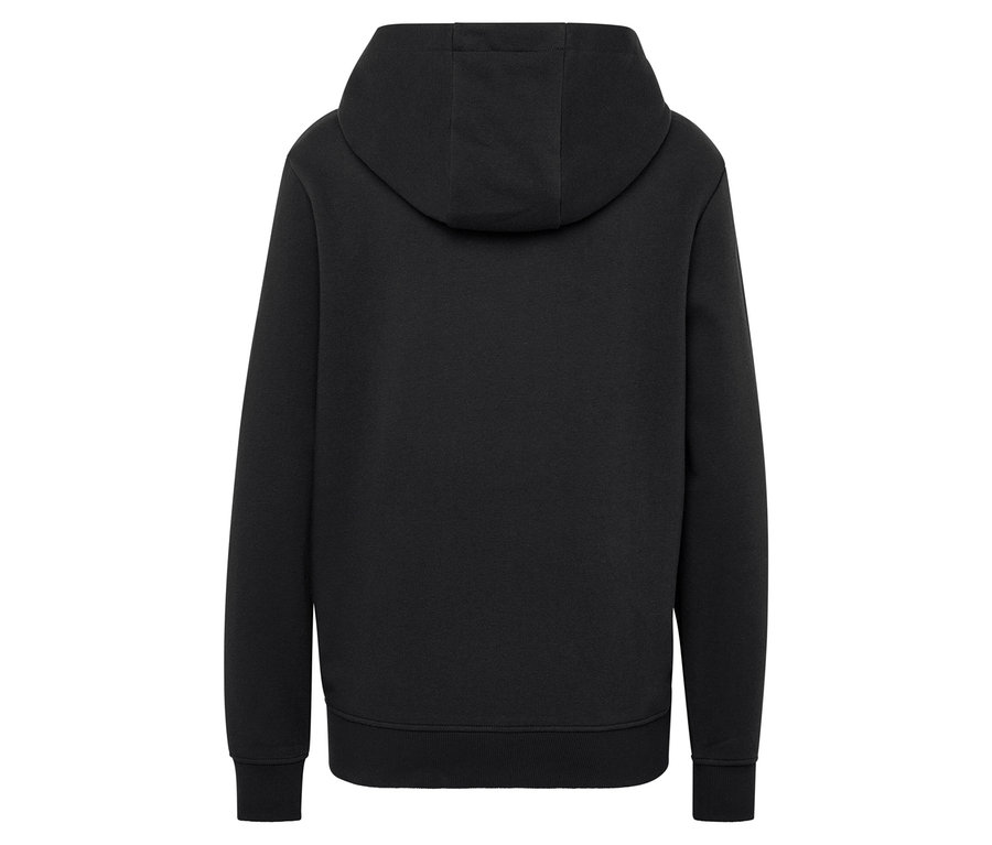 Schwarzer Hoodie von hinten.