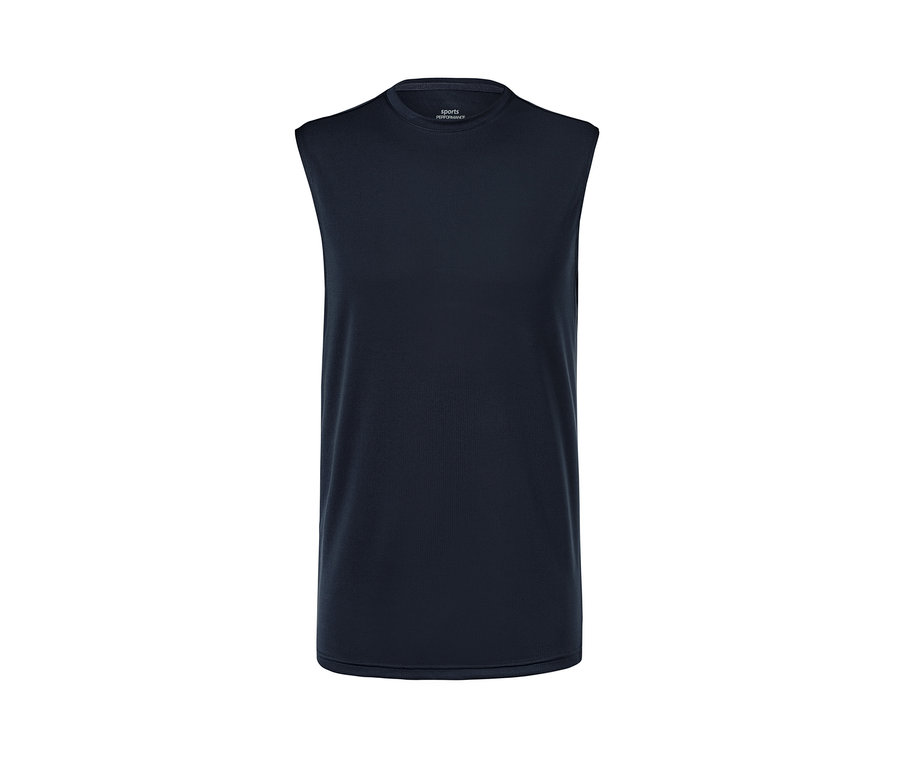 Dunkelblaues Tanktop.