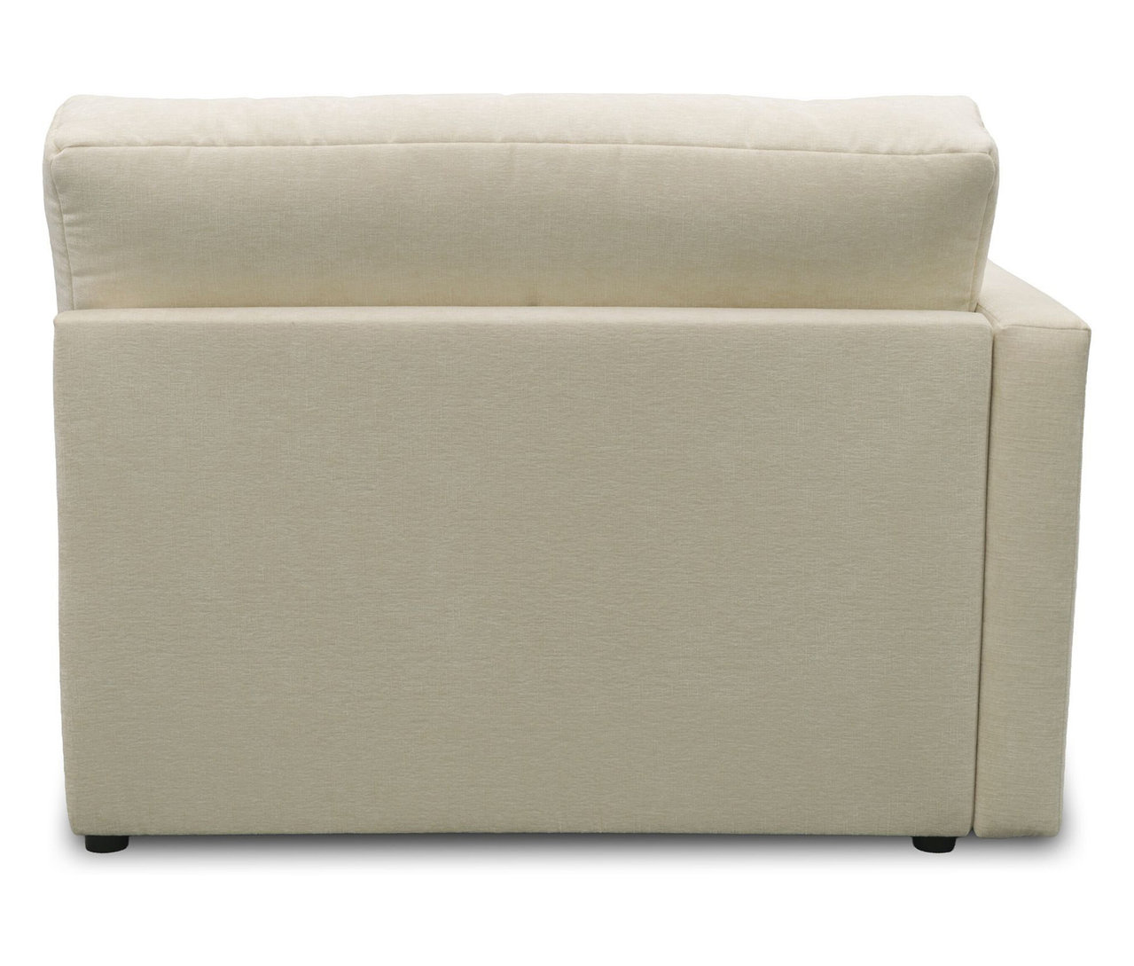 Seitenansicht der cremefarbenen DOMO Longchair, linksbündig.