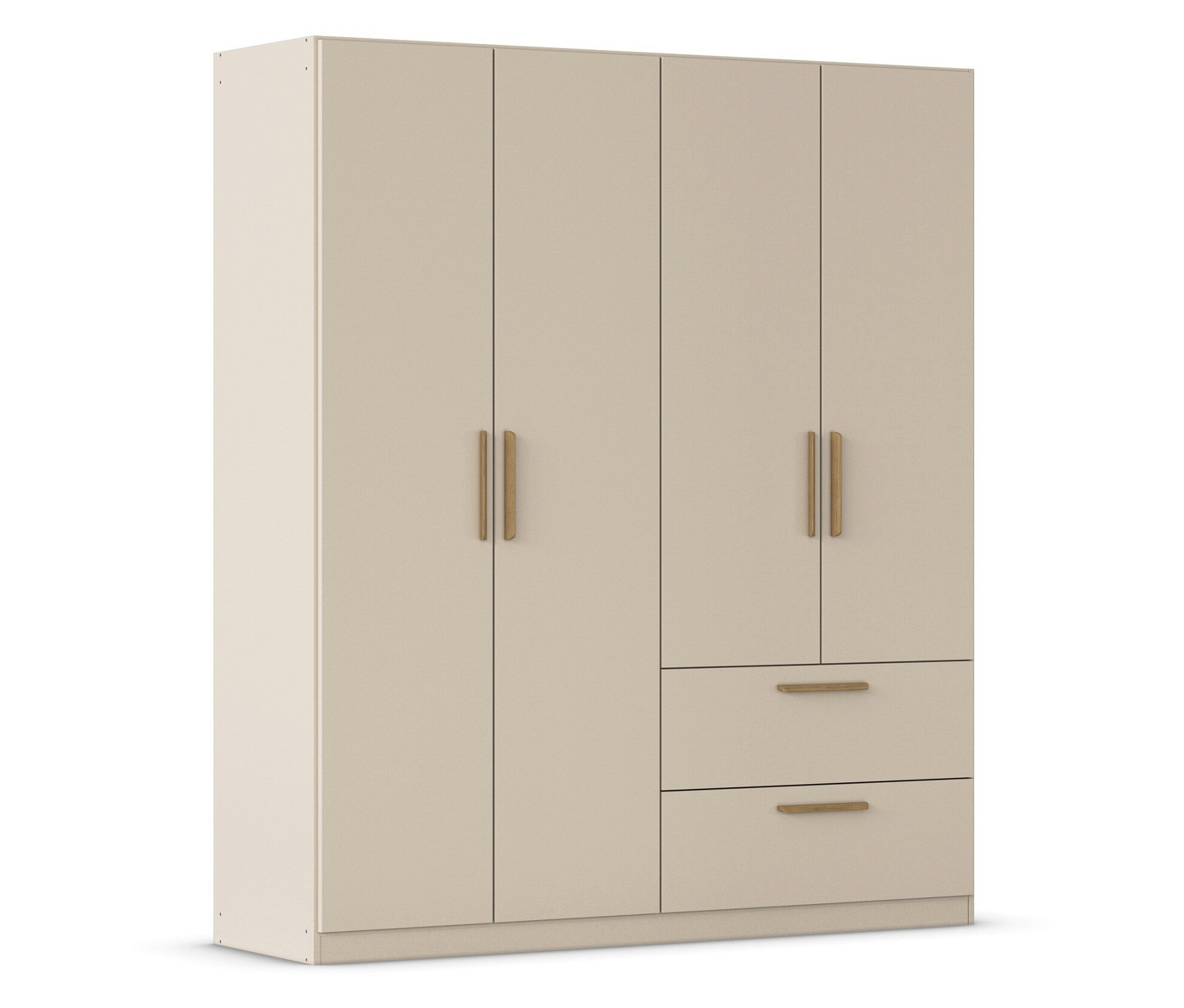Rauch Drehtürenschrank "Skandi" 4-türig mit zwei Schubladen - 181x54x210cm - beige -