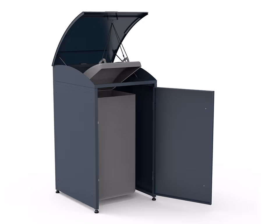 Geöffneter Mülltonnenbox, 1er