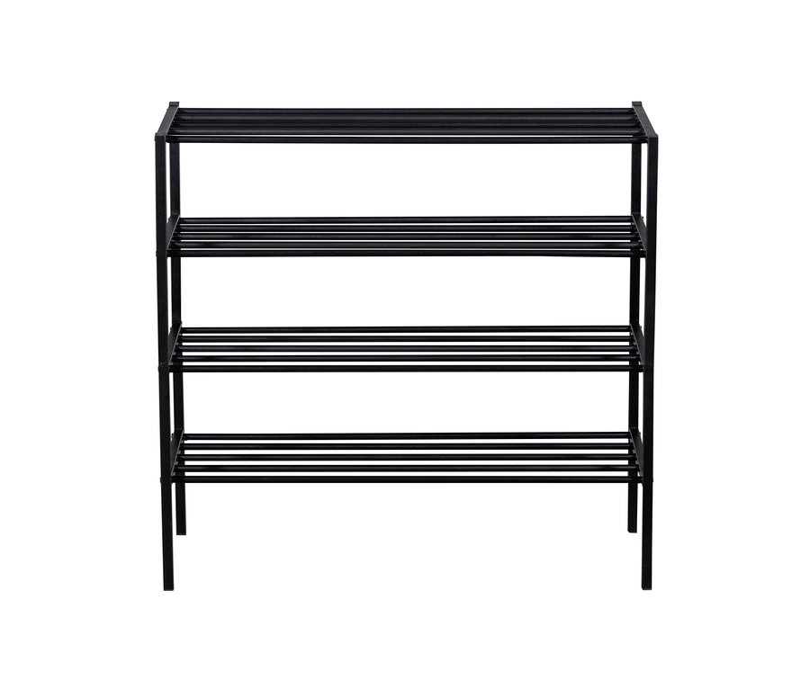 Schwarzes Metall Woood 4 Schuhregal »Ferro«.