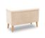 DOMO Hocker mit Staufach, creme - Cremefarben gestreifter Stoff