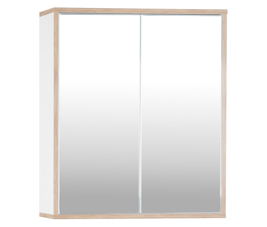 Roba Spiegelschrank »Morena« mit 2 Türen und Spiegel, weiß mit Artisan-Eiche.
