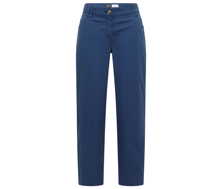 Blaue CECIL Barrel Hose »Scarlett« mit Knopfverschluss und Taschen.