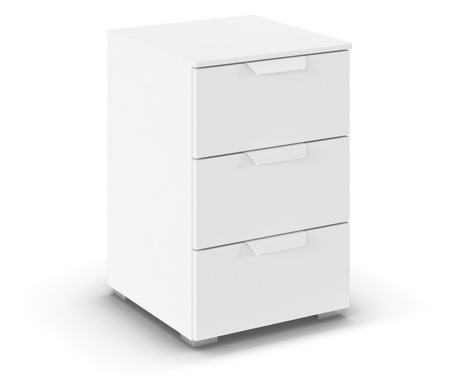 Weißer rauch Nachttisch »Holga« mit drei Schubladen.