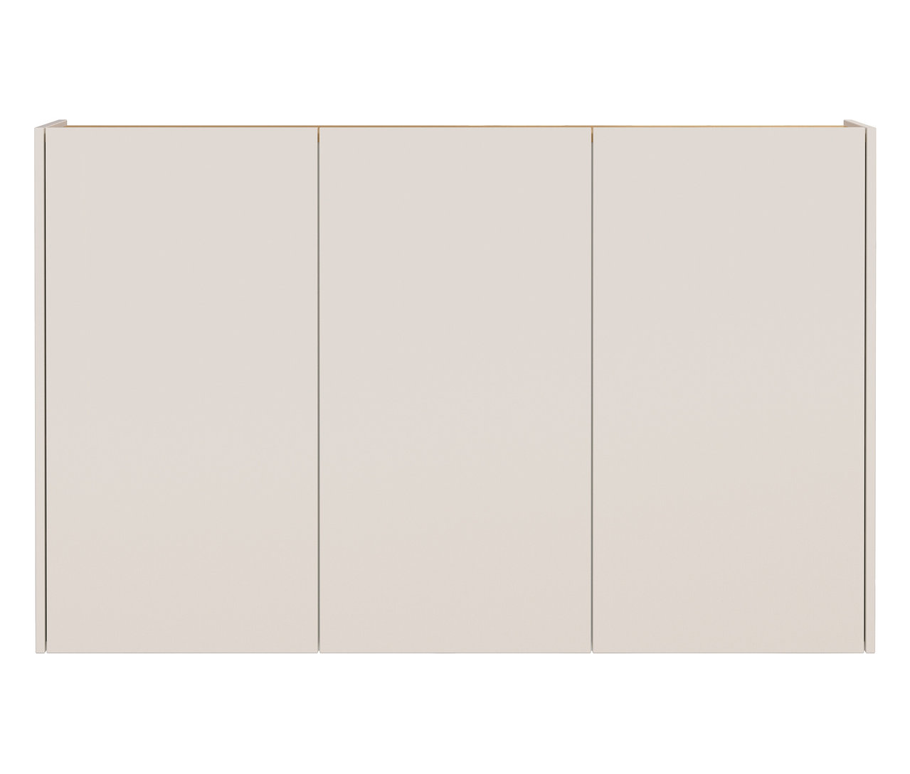 Drei geschlossene, beige Schranktüren