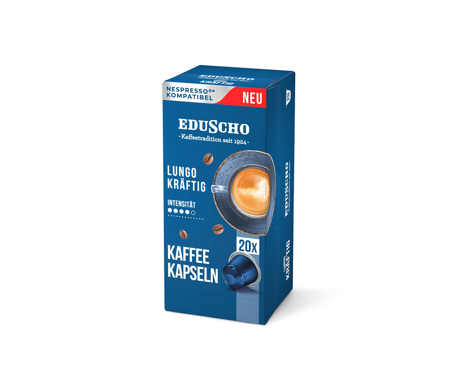 Packung Eduscho Lungo Kräftig - 100 Kapseln Kaffeekapseln.