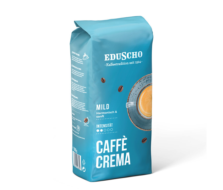Eine Packung Eduscho Caffè Crema Mild.