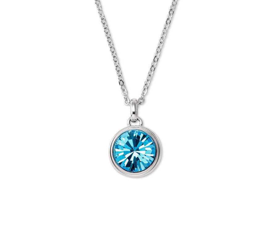 Silberfarbene Kette mit blauem Anhänger Blue Shades.