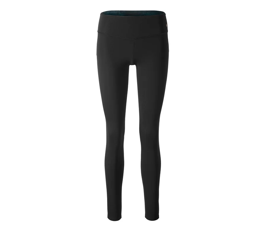 Schwarze Wende-Sporttight auf weißem Hintergrund.