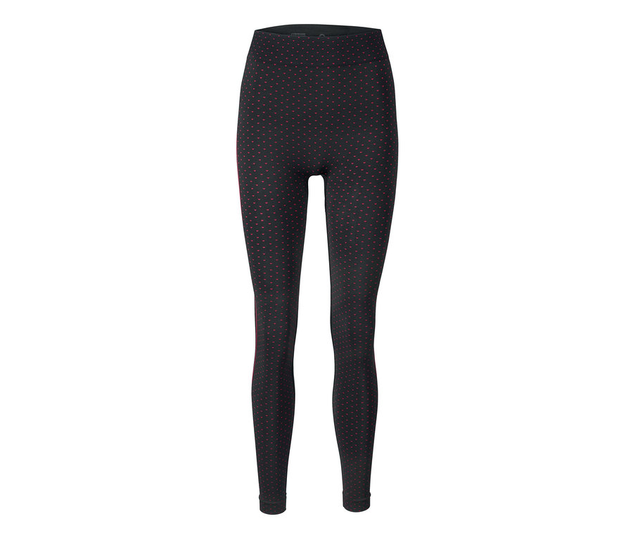 Schwarze Seamless-Funktionsunterwäsche mit rotem Punktmuster.
