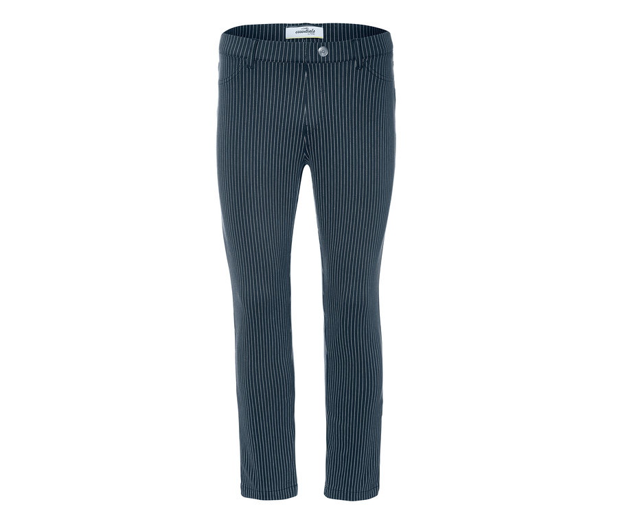 Detail einer gestreiften 7/8-Jeggings.