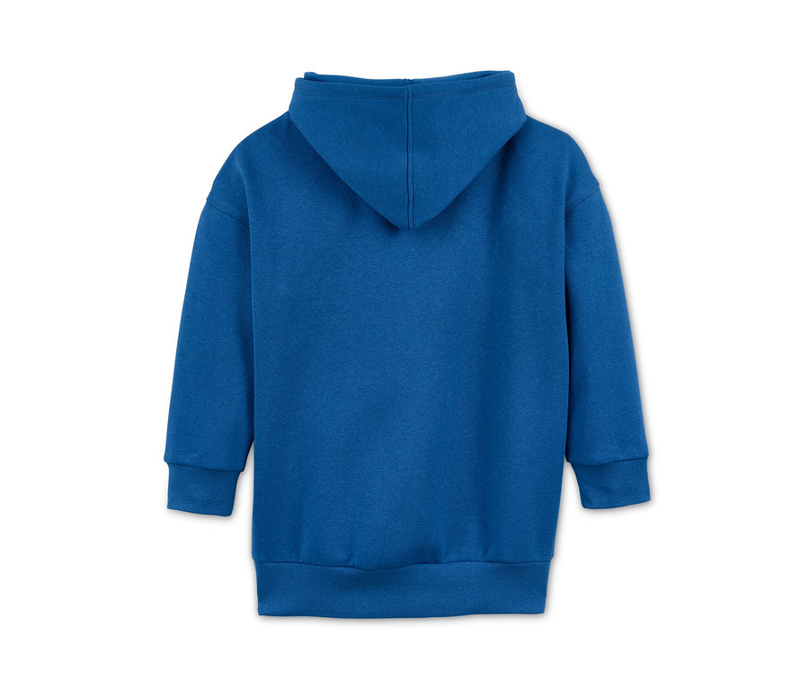 Blauer Hoodie von hinten.
