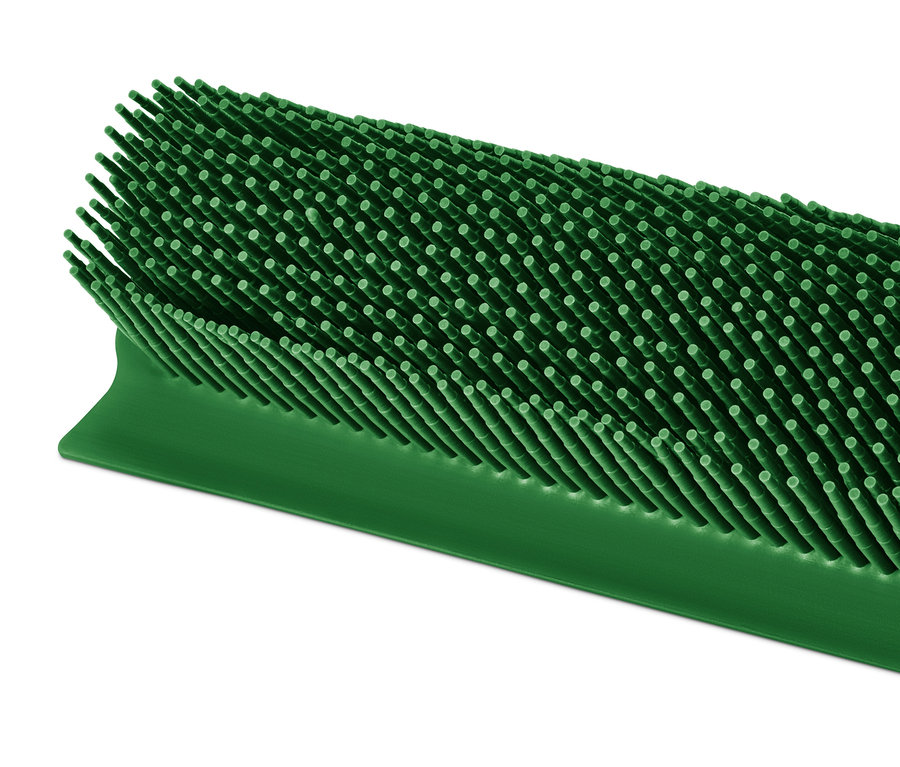 Detailansicht eines grünen Universal-Reinigungsbesen.