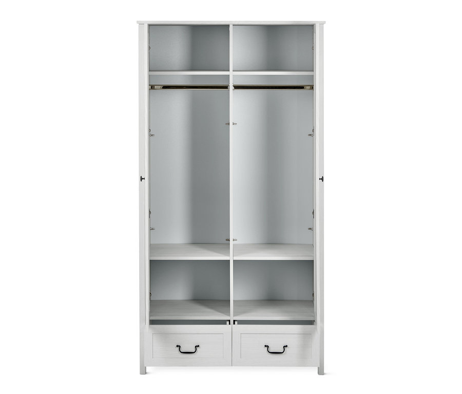 Geöffneter Kleiderschrank, 2-Türer.
