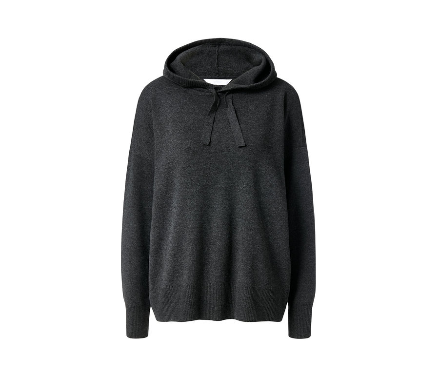 Ein grauer Loungewear-Anzug mit Kapuze und Kordelzug.