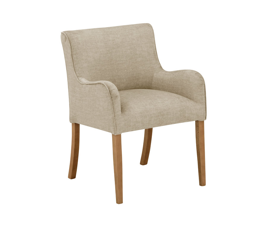 Beiger Polsterstuhl mit Armlehne »Leopold«.