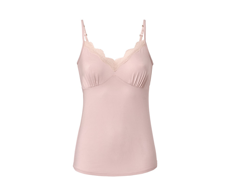 Rosa Hemdchen mit Spitze aus dem Hemdchen-Slip-Set.