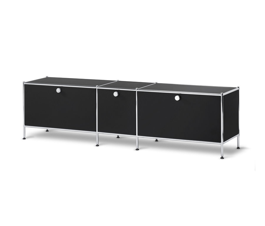 Schwarzes Lowboard »CN3« mit 3 Klappen.