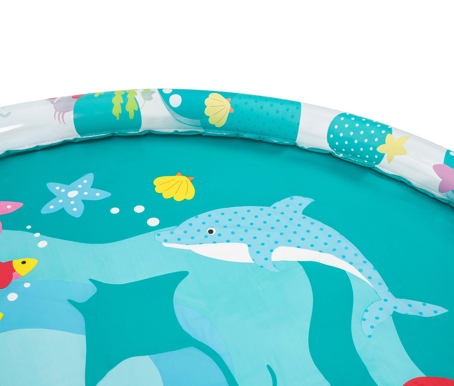 Detailaufnahme von Bestway® Underwater Splash Pad mit Meeresmotiven.