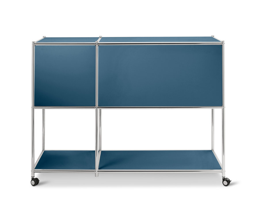 Blaue Konsole Metall »CN3« mit 2 Klappfächern.