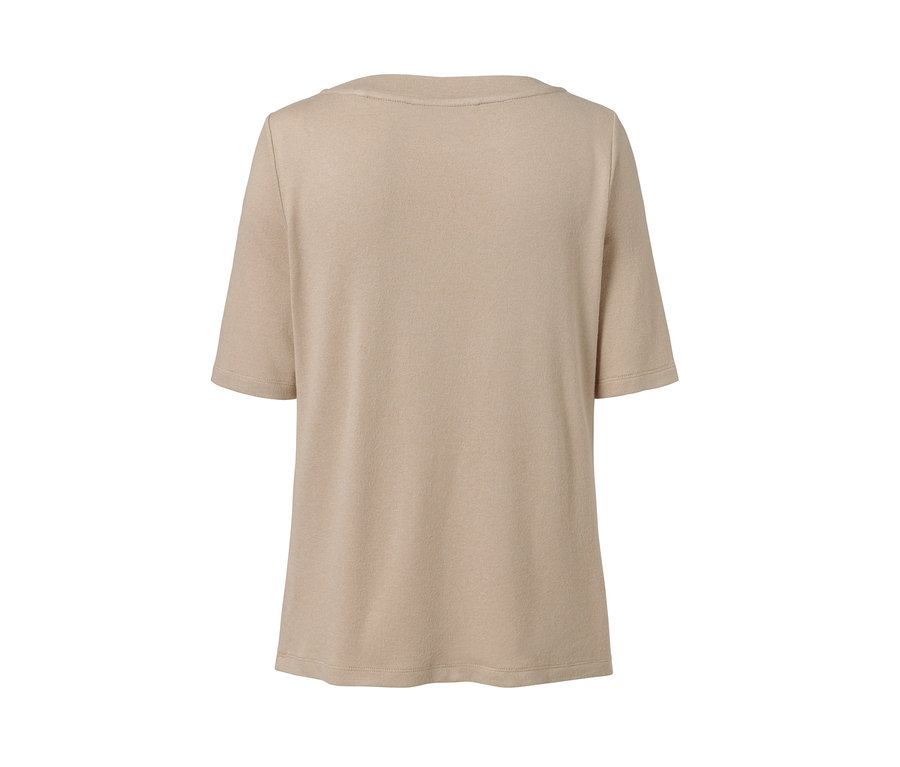 Beiges Halbarmshirt.