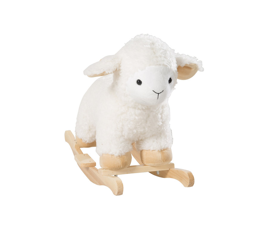 Weißes roba Schaukeltier Schaf auf Schaukel.