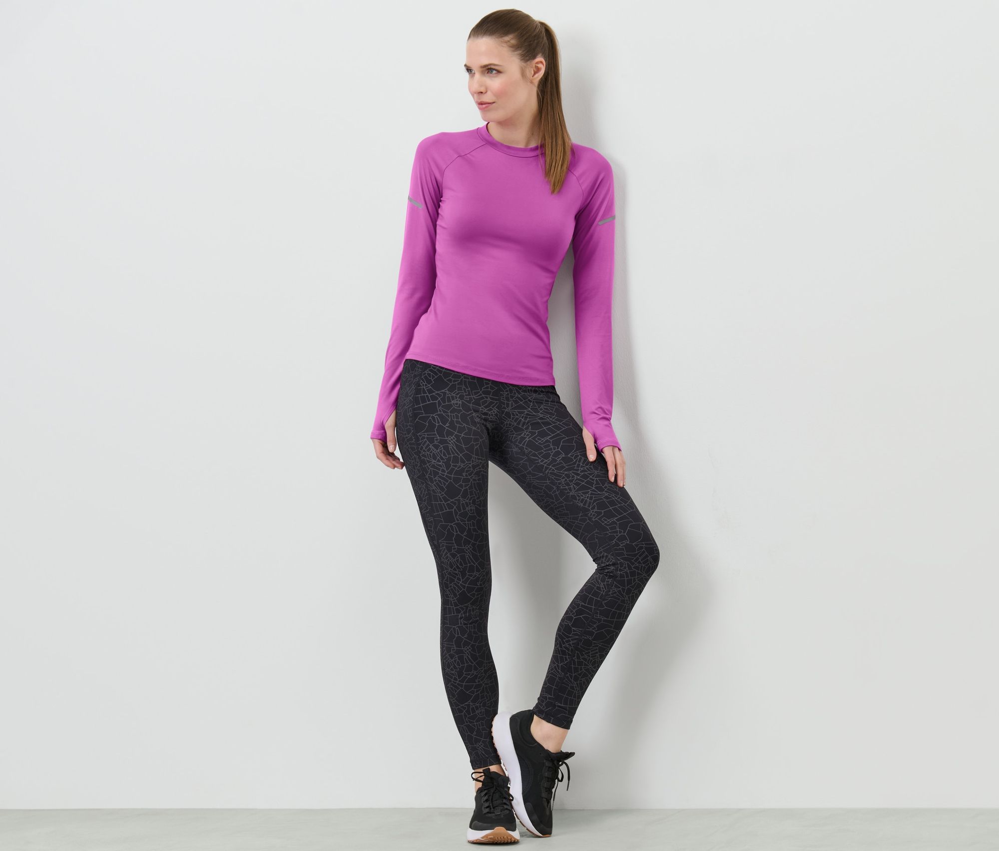 Thumbnail - Tchibo - Sporttight - Damen - Gr. L - schwarz/print