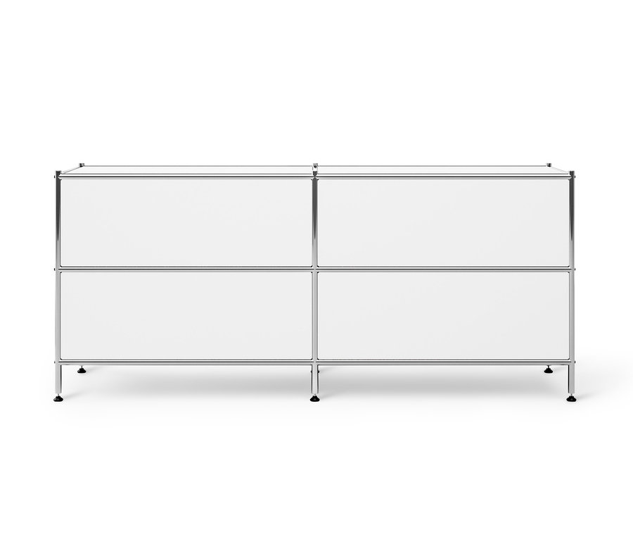 Weißes Lowboard Metall »CN3« mit 4 Schubladen.