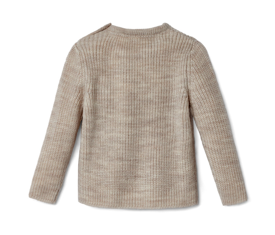 Detailansicht eines Kinder-Wollpullovers.