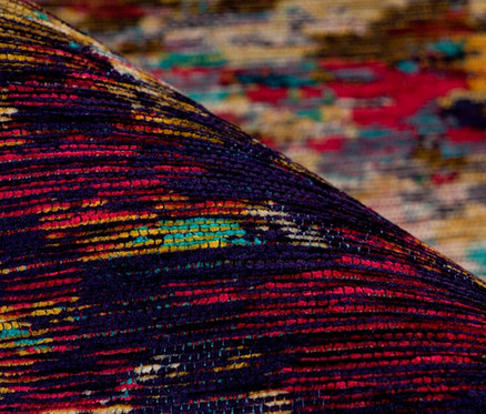 Detailaufnahme eines mehrfarbigen Kayoom Kurzflorteppichs »Primavera 625«.