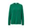 Grüner Grobstrickpullover.