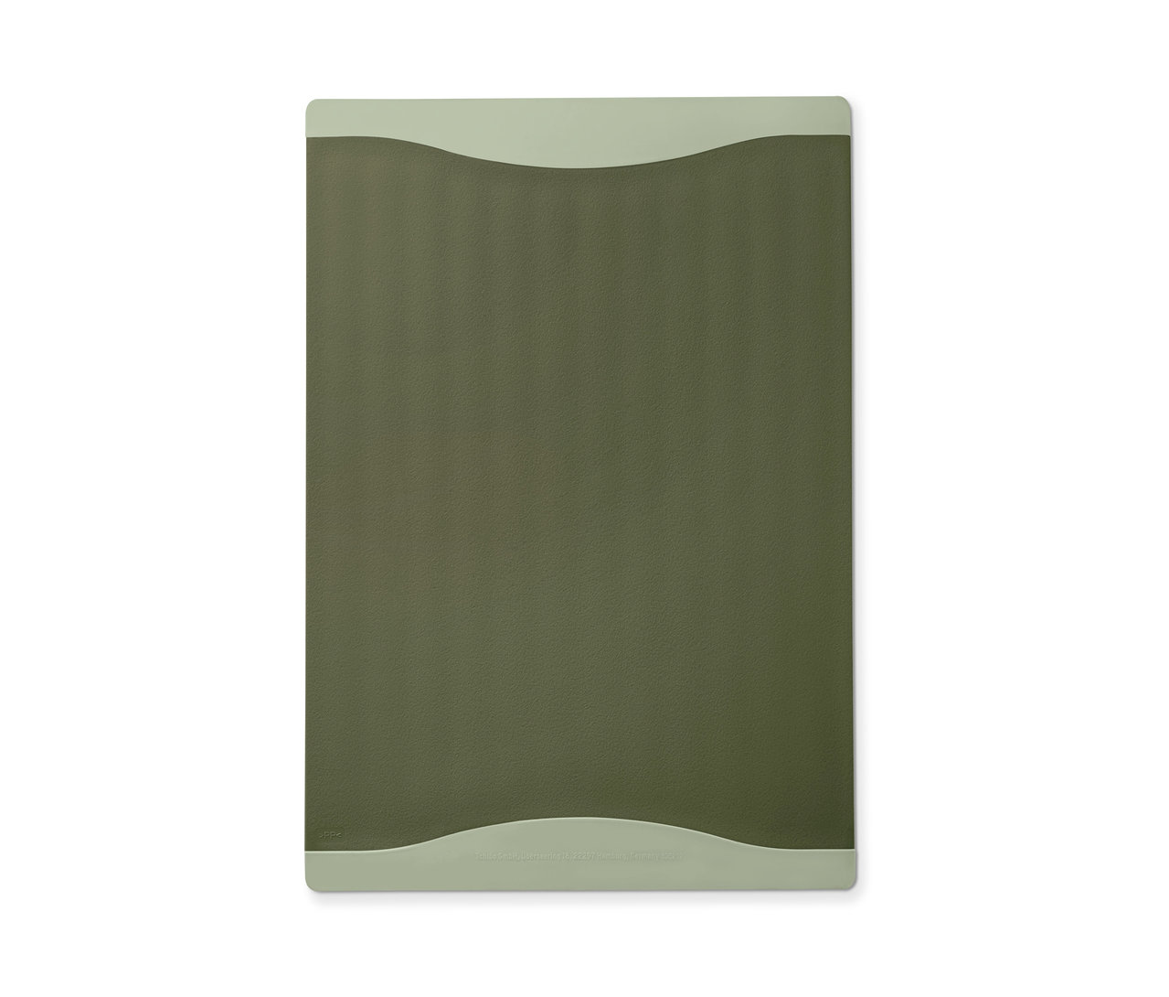 Rechteckiges 2 Schneidebretter Set, olivgrün mit hellgrünem Rand.