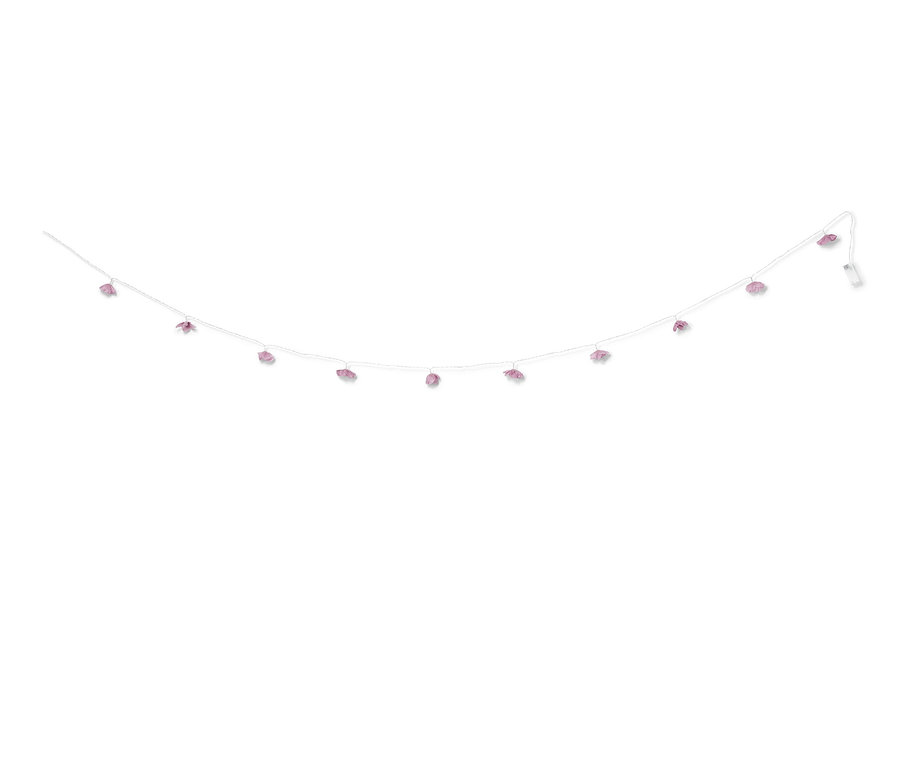 Dekorative LED-Lichterkette mit Blumen.