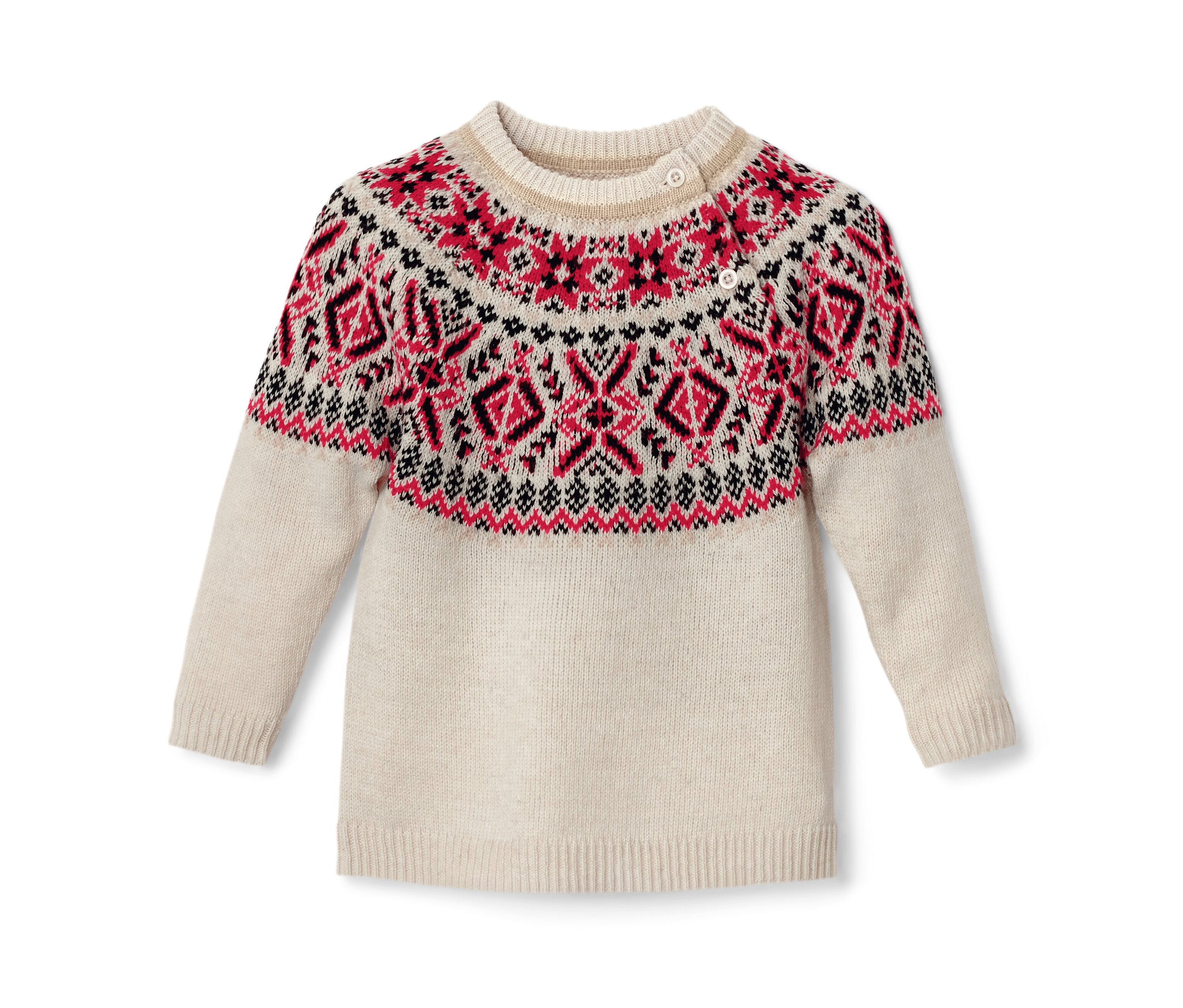 Thumbnail - Tchibo - Kinder-Norweger-Strickpullover - Herren - Gr. 122/128 - creme