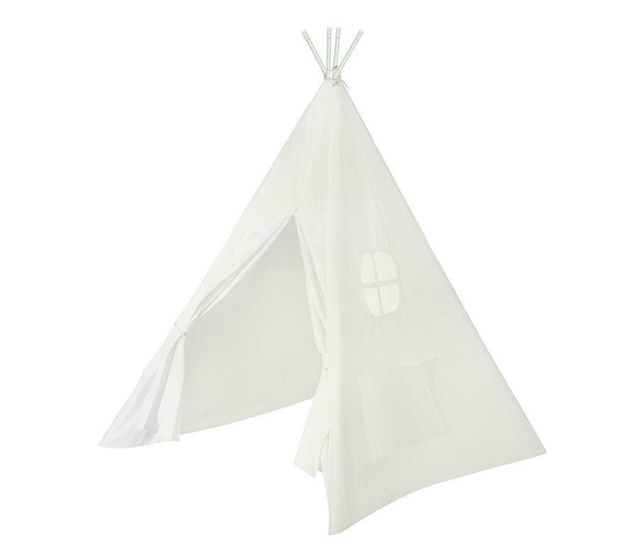 Weißes roba Kinderspielzelt »Tipi« mit Fenster.