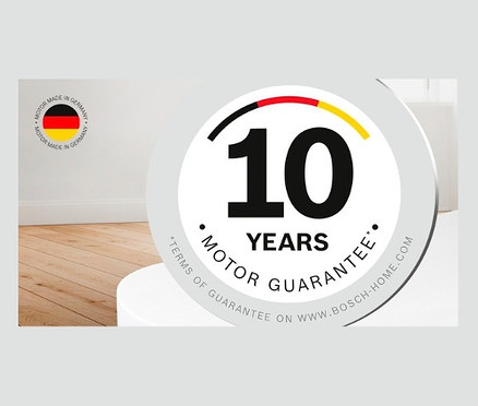 Abbildung des Logos mit dem Text "10 Jahre Motorgarantie".